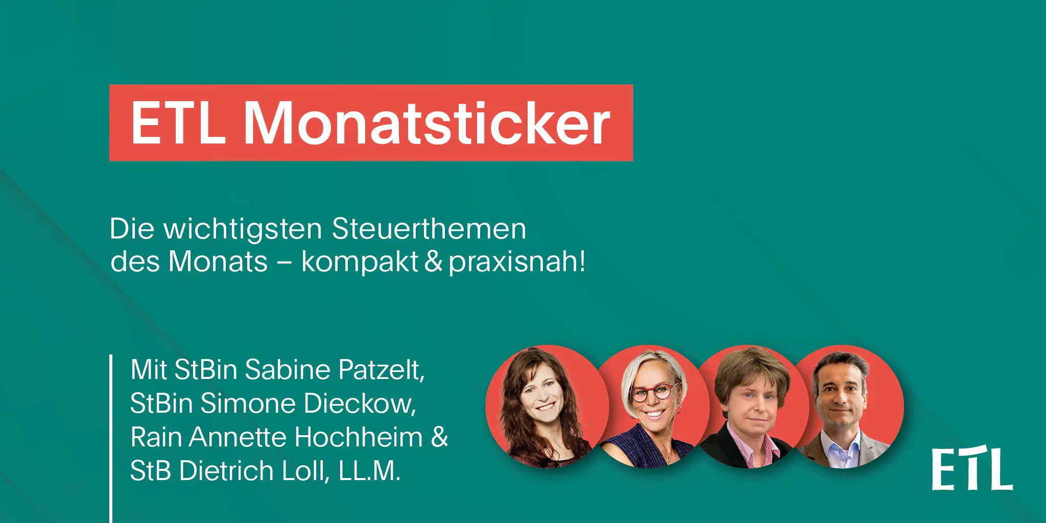Monatsticker - So sparen Sie Steuern!