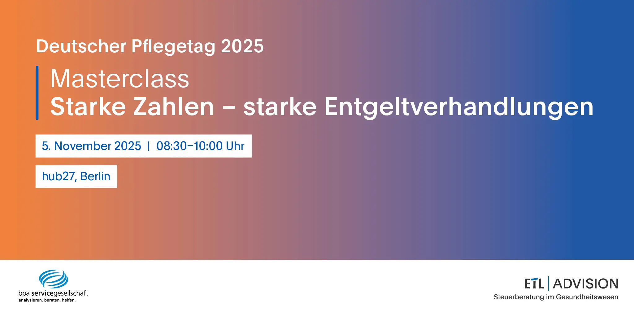 ETL ADVISION beim Deutschen Pflegetag 2025 in Berlin