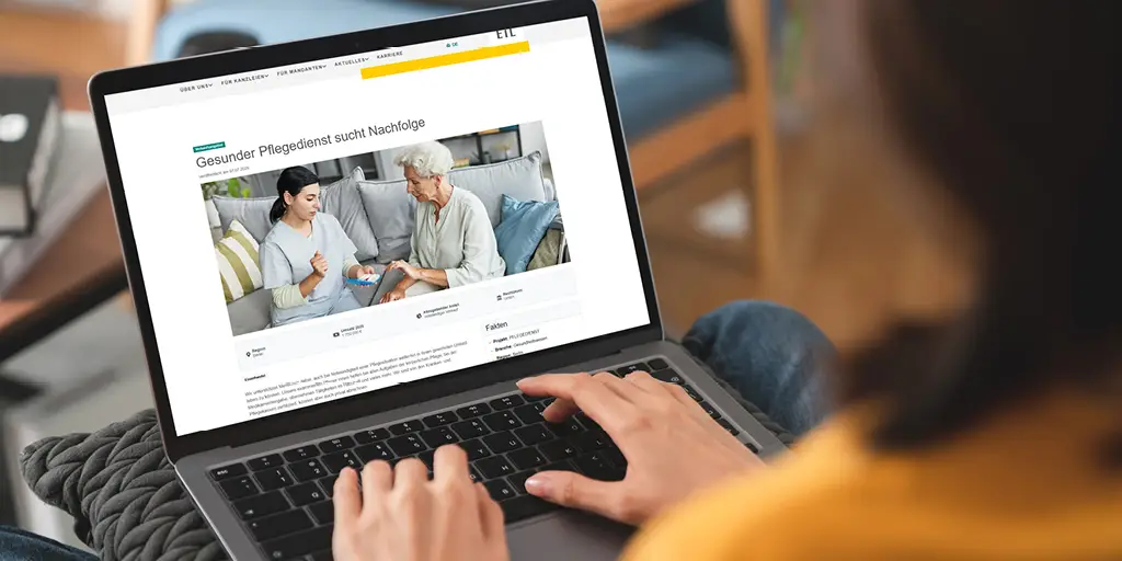 Screenshot von ETL MATCH, der Unternehmensbörse zur Unternehmensnachfolge
